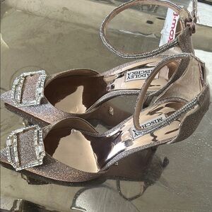 Badgley Mischka Rose Gold Heels Elegant Stiletto Sandals